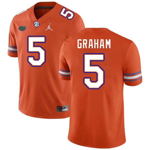 Men #5 Myles Graham Florida Gators College Football Jerseys Stitched-Orange